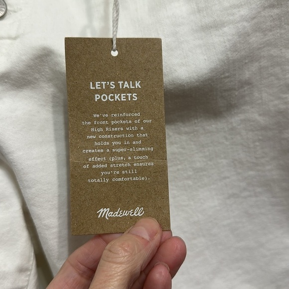 White madewell button fly skinny jeans with raw hem NWT - Picture 5 of 6